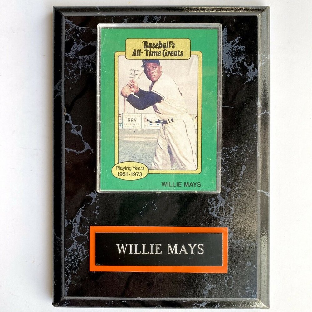 1987 Hygrade All-Time Greats Willie Mays Giants Baseball Card Plaque